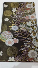 No.149【美品】黒地に紫•ピンク•金の柄の袋帯