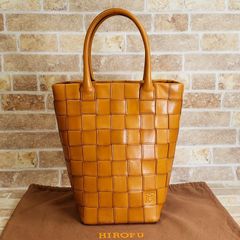 BREE ブリー 天然ヌメ革 編み込みイントレチャート トートバッグ 