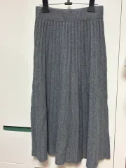 ニット プリーツ ロング丈スカート