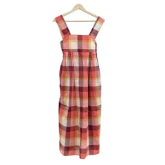 ブルーレーベルクレストブリッジ ワンピース サイズ36 S レディース美品  - 55J22-545-19 レッド×ボルドー×マルチ