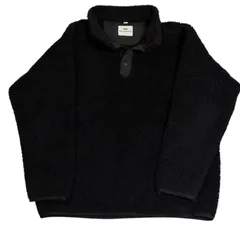 UNIQLO White Mountaineering ユニクロ ホワイトマウンテニアリング L コラボ フリースプルオーバー ネイビー   モコモコ質感のボアフリース、ハーフボタンデザイン  ブラック 黒 秋 冬 CHM