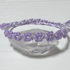 お花 ミサンガ (パープル系)