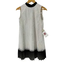 マーキュリーデュオ MERCURYDUO バイカラーレースプリーツミニワンピース レディース JPN：S 