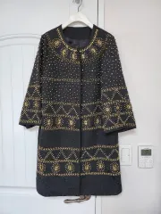 ブラック ゴールド 装飾 コート