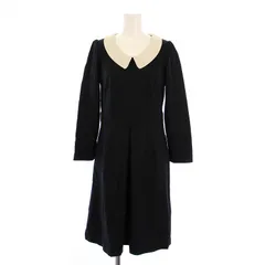 アナイ ANAYI Aライン襟付きウールフォーマル ワンピース ひざ丈 長袖 38 黒 15129-62-95 /BM