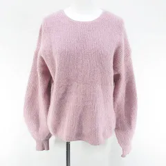 ユナイテッドアローズ UNITED ARROWS 長袖 ニット セーター ピンク系 リブ 毛 ウール 無地