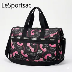 レスポートサック ボストンバッグ 受話器柄 軽量 トラベル ショルダーバッグ LeSportsac