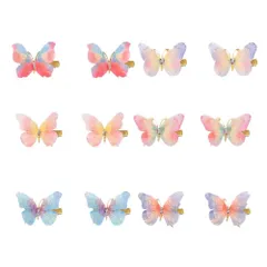 【在庫セール】ヘアピン 誕生日 ヘアピン 華やかな花のカチューシャ 髪留め ダッカール 贈り物 髪飾り パーティー 可愛い ヘアアクセサリー 子供 人気【12個セット】 蝶