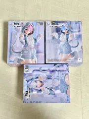 未開封) Re:ゼロから始める異世界生活 ラム レム エミリア ウールフィギュア 夢みるRIIZE セット