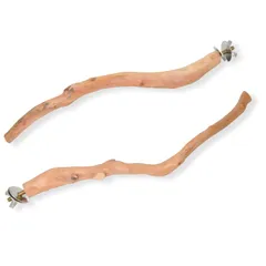 安全取付金具 セキセイインコ おもちゃ インコ オカメインコ ツツジ 天然木 文鳥 パーチ 30cm 止まり木 Birb 2本セット Love