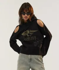 ODDINARY ホリデー カットアウト ブラック フーディー