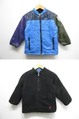 ミキハウス mikihouse リバーシブル ブルゾン ジャケット 120 ブルー/黒ブラック 中綿入り ナイロン/ボア 子供服