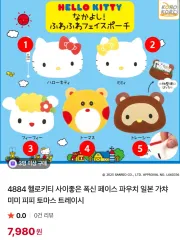 ハローキティ フレンズ ふわふわ フェイス ポーチ ガチャ