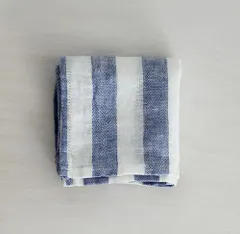 リーノエリーナ Lino e Lina ハンカチーフ サンマロ・ボーダー N109 ホワイト ブルー ボーダー リネン ハンカチ