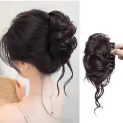 XUZOO お団子ウィッグ ヘアクリップ型 レディース お団子へアエクステ 和装 ダンス 発表会 結婚式 女性 カ一ル部分ウィッグ お団子ヘアクリップ つけ毛 髪の毛 おしゃれ かわいい 巻き付け 髪飾り 大きめ ヘアクリップの付け髪 バンスクリップ ヘアアレ
