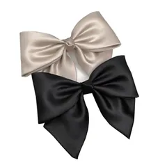 BetterJonny サムコス ヘアアクセサリー 2個入 リボン 髪飾り ヘアクリップ 大きめ 蝶結びヘアークリップ 髪留め バレッタ おしゃれ エレガント ヘアピン ウェディング ヘッド 髪飾り 結婚式 和装