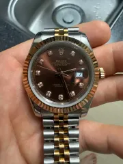 ROLEX デイトジャスト コンビ チョコ ダイヤ
