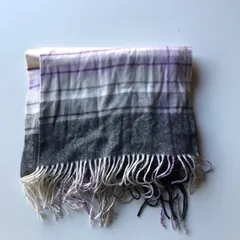 KEYUCA チェック柄マフラー パープル×グレー 4101202601150010