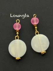 4079桜と雪解け 樹脂ピアス ピンク ホワイト 樹脂ピアス