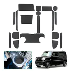 SUZUKI 2020年～現行 HUSTLER 新型 専用 2代目 ドアポケットマット ラバーマット ゴム MR52S/MR92S型 防音 ドリンクホルダー アクセサリー ドレスアップ ハスラー インテリアラバーマット 汚れ防止 右ハンドル専用 【GAFAT】