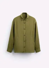 M) ザラ カーキ オリーブ オーバーサイズシャツ シャツ型 ジャケット 6861 314 オーバーサイズ