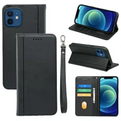 pro 12 12 カバー カバー / いPhone スマホカバー(に適用する 手触りが良い【内側の黒いTPU】スマホケース カード収納 スタンド機能 手帳型) マグネット式 全面保護 耐衝撃 耐摩擦 puレザー ケース ケース (ブラック) 手帳型 手帳型