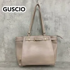 GUSCIO グッシオ ゴールドラベル トートバッグ ショルダーバッグ ハンドバッグ 2way A4収納可 ベージュ グレージュ 大容量 通勤 通学 ビジネス オフィス 綺麗め 上品 レザー ベルト デザイン ゴールド 金具 ★ ■■