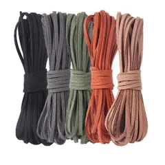 YAARUJEE スエード 革紐 ネックレス用 5m×5色セット 革ひも スウェード調 アクセサリー用紐 レザークラフト紐 カラフル紐 手芸材料 DIY紐