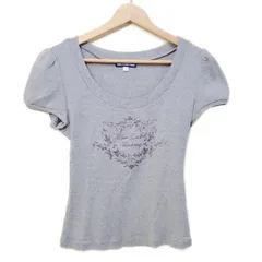 Burberry Blue Label(バーバリーブルーレーベル) 半袖Tシャツ サイズ38 M レディース美品  - ライトグレー×シルバー Uネック/ラメロゴ