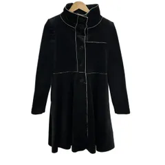 EMPORIOARMANI(エンポリオアルマーニ) コート サイズ38美品  - 黒×白 長袖/冬/フェイクムートン