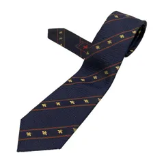 GUCCI(グッチ) ネクタイ メンズ - ネイビー×レッド×マルチ ストライプ/ビー(蜂)