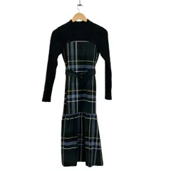 ブルーレーベルクレストブリッジ ワンピース サイズ34 S レディース美品  - 55J09-240-29 黒×ダークネイビー×グリーン