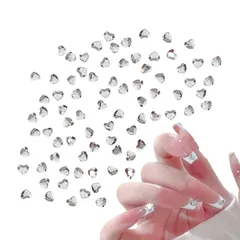 新品 ハート ネイルストーン 約100個セット ネイルパーツ ハートストーン 立体 3mm 小さい ラインストーン キラキラ ガラスストーン クリスタル ジュエリーパーツ ネイルアート デコパーツ (クリア)