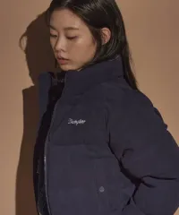 Wrangler(ラングラー) コーデュロイ クロップド パファー ダック ダウン ブルー ダウン