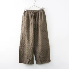 サマンサモスモス Samansa Mos2 SM2 麻レーヨンリラックスパンツ F‖ブラウン ドット 水玉 イージー ウエストゴム【2400014735611】