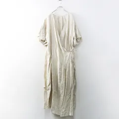 美品 サマンサモスモス Samansa Mos2 SM2 立川限定 リネン カシュクール ワンピース F‖キナリ ドレス ロング 【2400014735550】