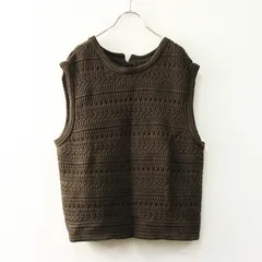 サマンサモスモス Samansa Mos2 SM2 かぎ針風ニットベスト F｜ブラウン ケーブル ジレ【2400014642742】