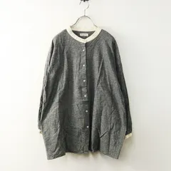 サマンサモスモス Samansa Mos2 SM2 襟配色スタンドカラーブラウス F｜グレー トップス シャツ 長袖【2400014642957】