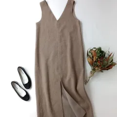 ZARA ザラ ブークレミディワンピース ジャンスカ M ブラウン レイヤード (65E＋9715)25F