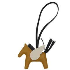 未使用品▲HERMES エルメス ロデオチャーム ペガサスPM アニョーミロ セサミ/ブラック/ナタ バッグチャーム B刻印 箱付き フランス製 レディース