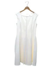 ルネ 6816320 ワンピース 36 ホワイト ブルーステッチ タック スクエアネック ITUEX7DCAEK0