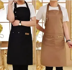 防水エプロンデザイン作業エプロン ブラック/ブラウン