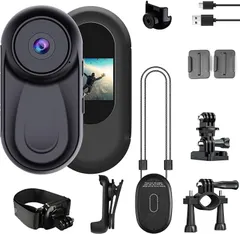 OBEST アクションカメラ小型 vlogカメラ ウェアラブルカメラ小型 ビデオカメラ 0.85インチ ワンクリックで撮影 360度回転可能 1080P画質 ボディカム クリップ型 120°広角ガラスレンズ 150分連続使用 旅行 (ブラック)