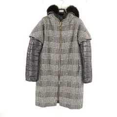 美品 HERNO ヘルノ Prince of Wales padded coat CA0373D-12353-9310 46397-40901-1 ダウンコート 40 M相当 ポリエステル他 シャイニー 千鳥格子柄 フード付 アウター AU3723W4 