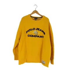 ポロジーンズカンパニーラルフローレン POLO JEANS COMPANY RALPH LAUREN 3段ロゴ刺繍 前後Vガゼット クルーネック スウェット メンズ import：XL 