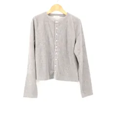 美品 MACPHEE マカフィー ベロア クルーネック (12-03-54-03701) カーディガン 1点 S コットン 他 長袖 レディース AY7870A61 