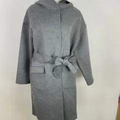 LEPSIM リバーシブルコート グレー 千鳥柄 M フード付き ベルト付き　M　20260115-0006