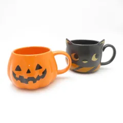 美品 STARBUCKS スターバックス ハロウィン2018 パンプキン/キャット マグカップ 2点 セット ジャックオランタン スタバ SU13304F2
