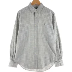 古着 ラルフローレン Ralph Lauren CLASSIC FIT 長袖 ボタンダウンチェックシャツ メンズM相当/eaa539287