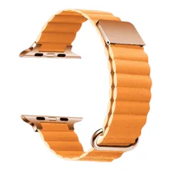 Apple Watch マグネット式  PUレザー バンド オレンジ　590960424445